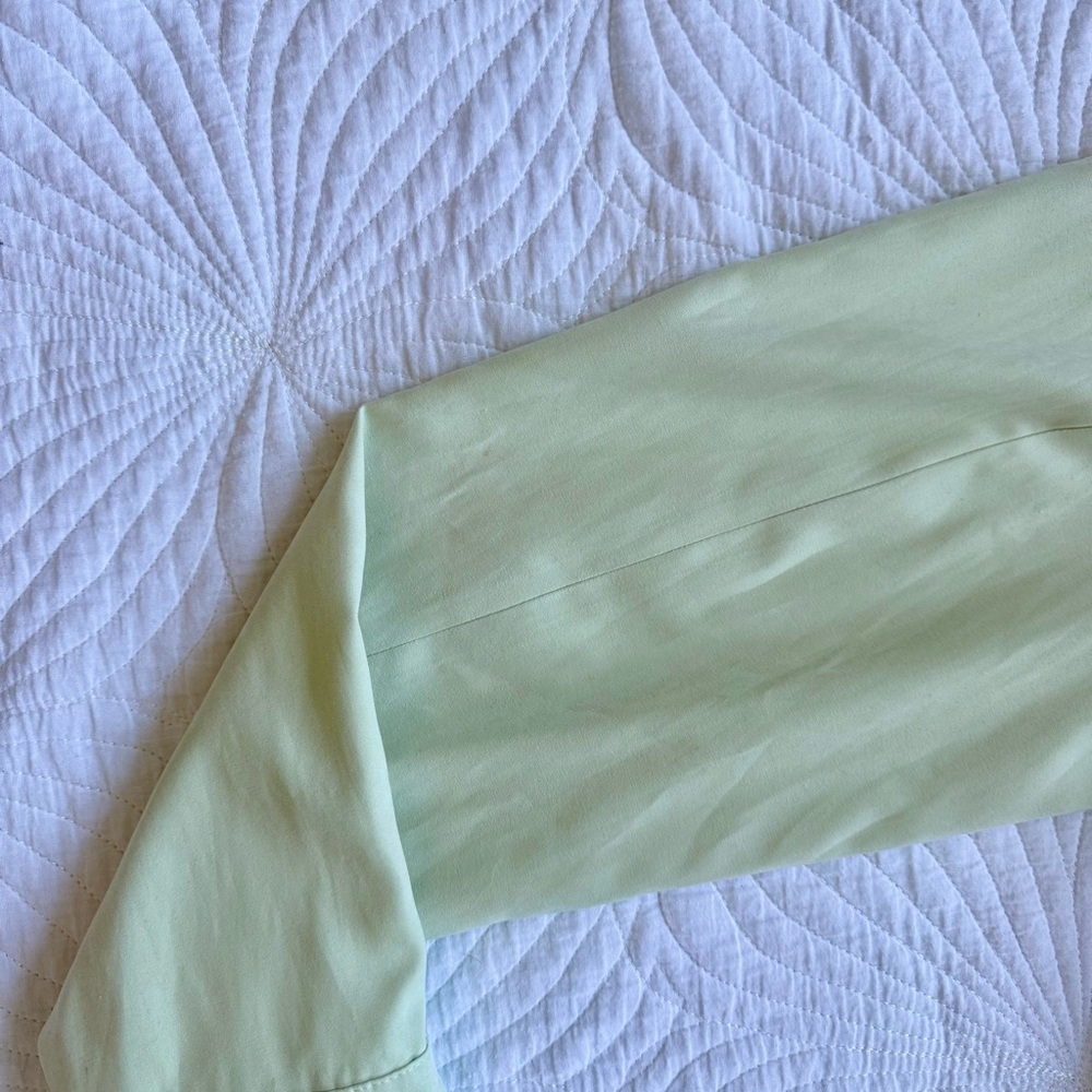 Talbots Light Green Button Down Jacket Shirt | La… - image 6